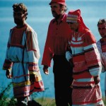 Paul Winter (red hat) with traditional group, near Lake Baikal, 1986