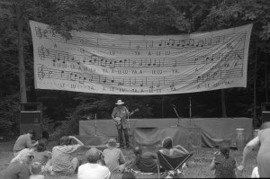 Pete with banner